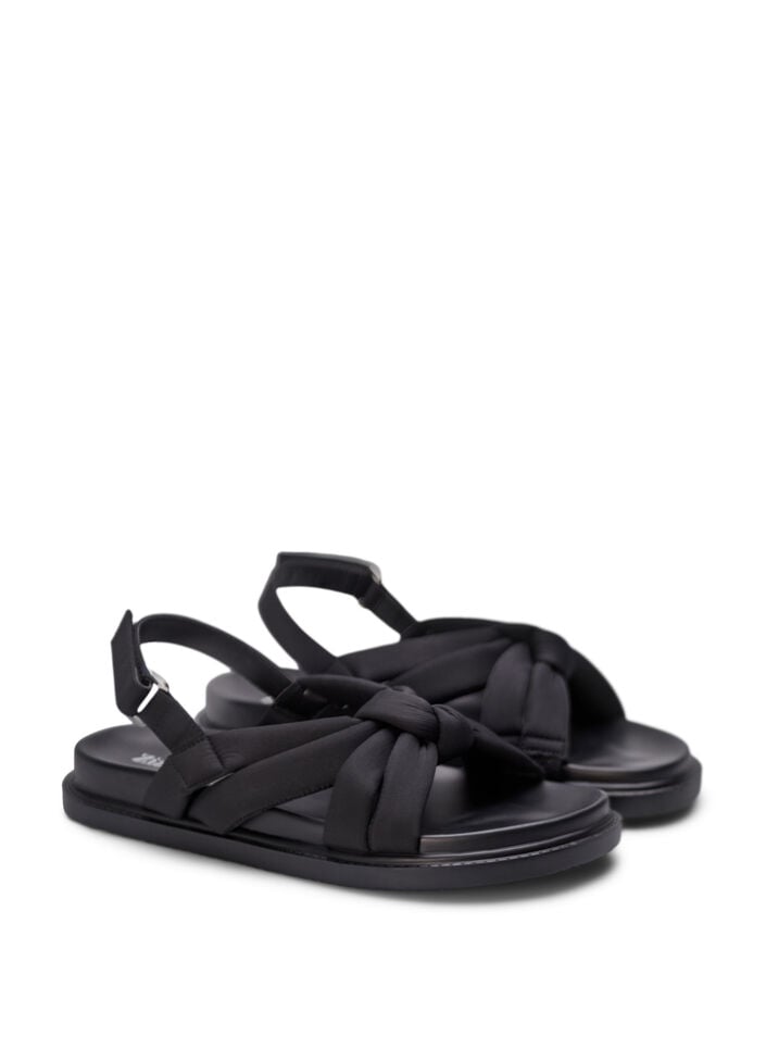 Wide fit - Sandal with knot detail, Black, Packshot image number 1