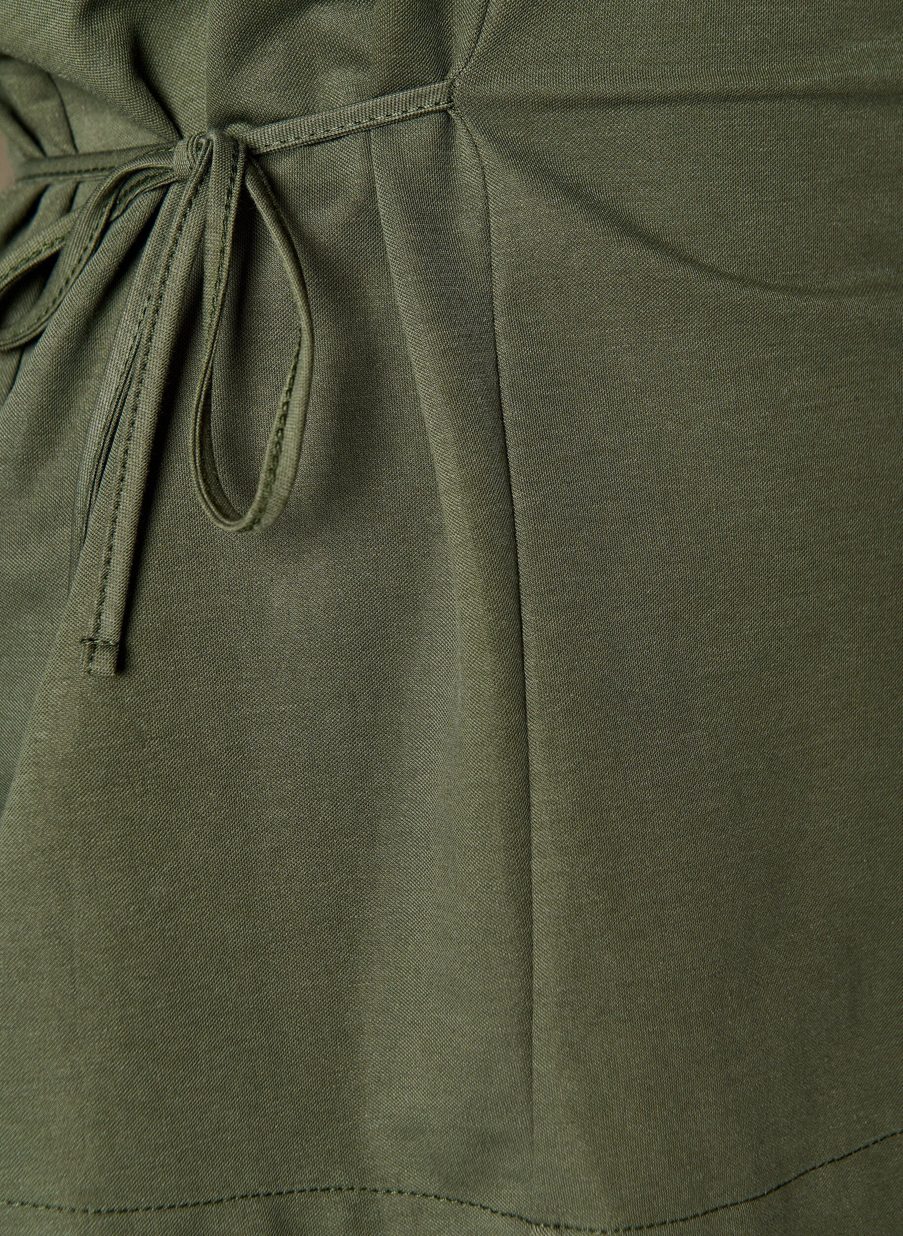 ZizzifashionBlouse in a cotton blend with a V-neck and tie-string, Green, Packshot image number 2