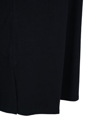 Long cotton t-shirt with chest pockets and rivets, Black, Packshot image number 3