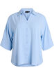 Loose shirt with a v-neck and 3/4 sleeves, Light Blue, Packshot image number 0