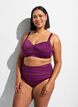 High-waisted bikini briefs with draping, Purple, Model image number 0