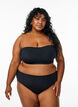 Solid color bandeau bikini top, Black, Model image number 1