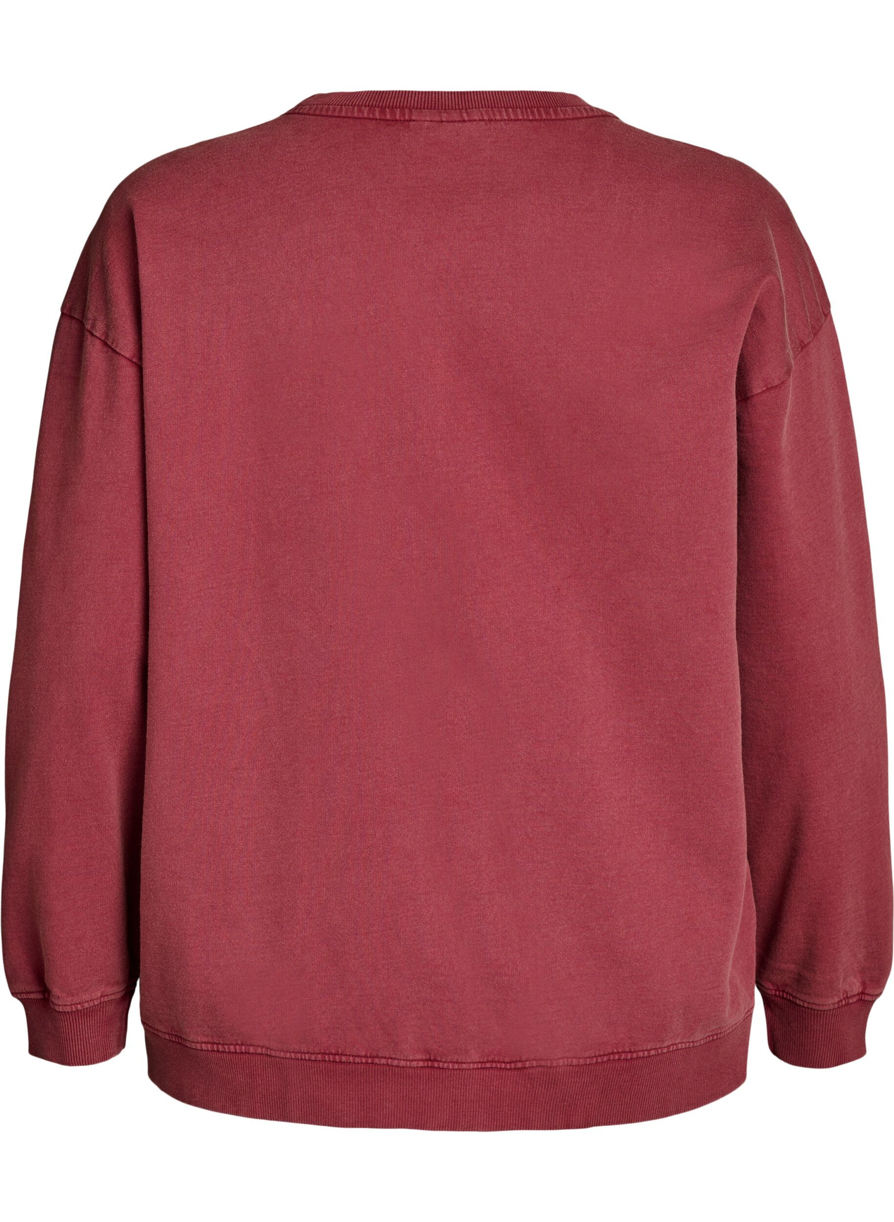 Zizzifashion Loose sweatshirt with washed look, Red, Packshot image number 1