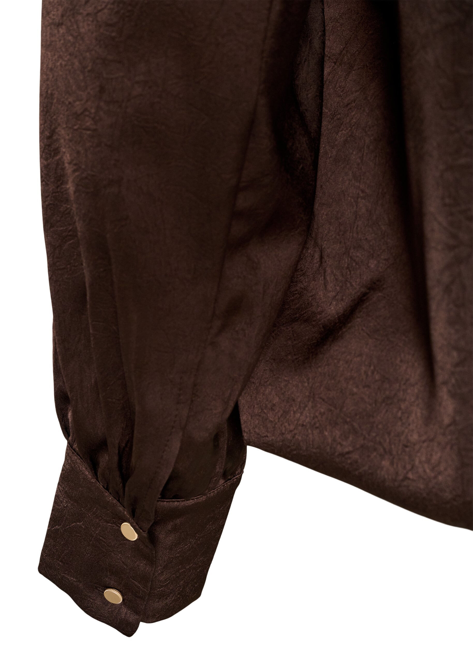 ZizzifashionSatin-look blouse with a balloon shape, Brown, Packshot image number 3