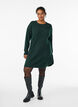 Short knitted dress with a round neck, Green, Model image number 1