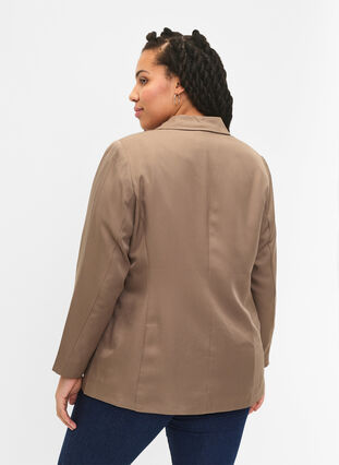 FLASH - Simple blazer with button, Walnut, Model image number 1