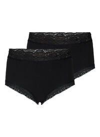 2-pack hipsters with lace trim and high waist