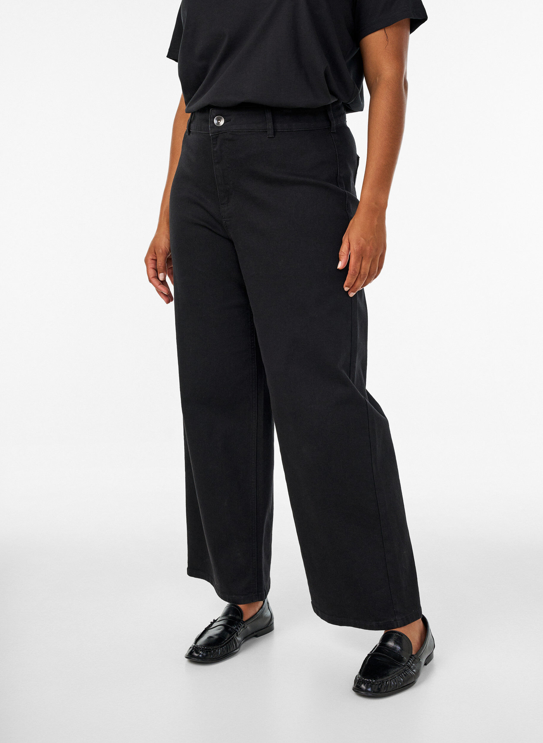 ZizzifashionWide-leg jeans, Black, Model image number 2