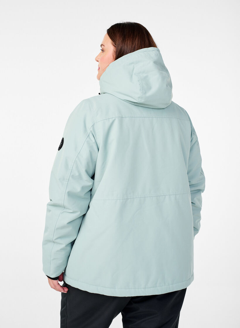Functional ski anorak with hood, Green, Model image number 2