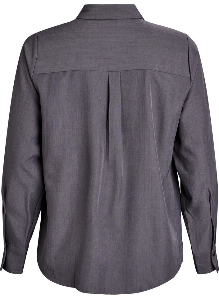 Shirt with collar and press buttons, Grey, Packshot image number 1