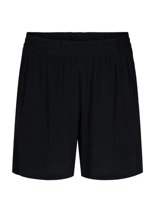 Loose-fitting shorts with elasticated waistband, Black, Packshot image number 0