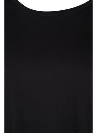 Cotton t-shirt with 3/4 sleeves, Black LOUNGE, Packshot image number 2