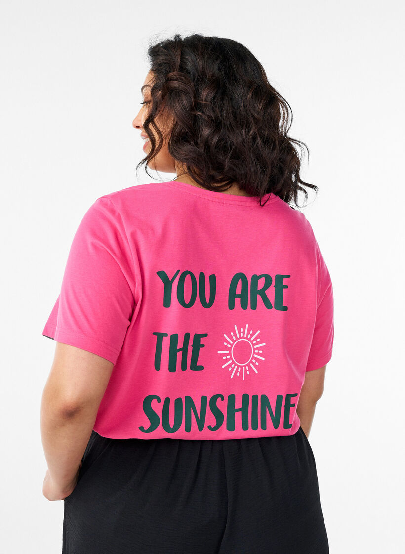 T-shirt with motif, Pink, Model image number 0