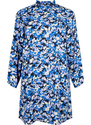 FLASH - Long sleeve dress with print, Blue Purple Flower, Packshot image number 0