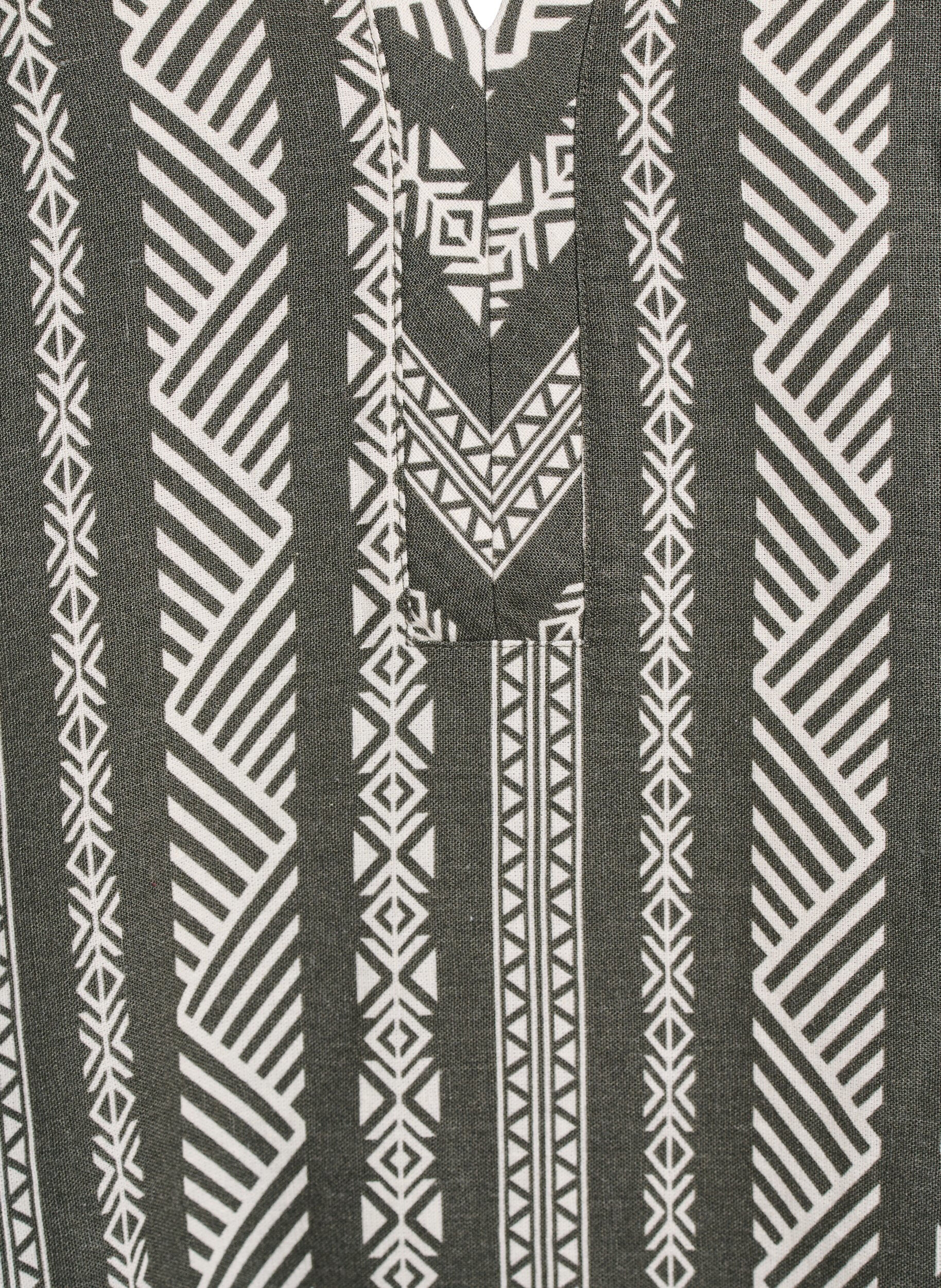 Zizzifashion Striped blouse in linen-viscose blend, Green, Packshot image number 2