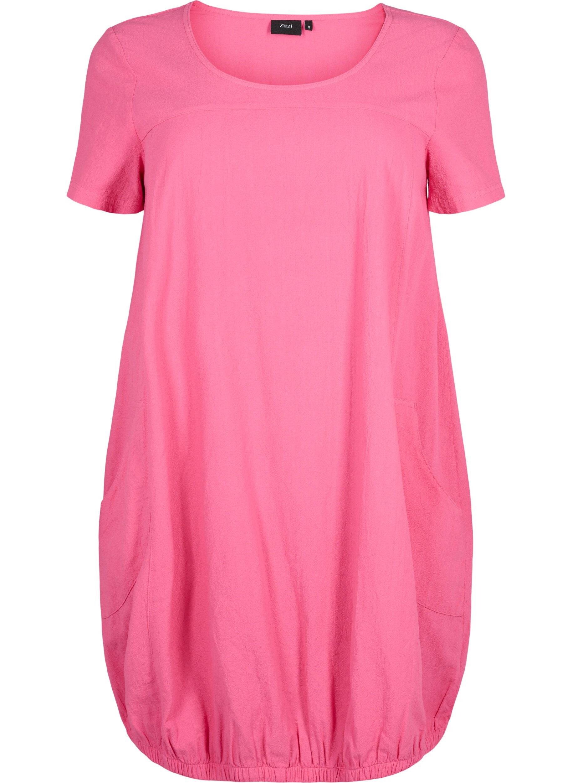 ZizzifashionShort sleeve cotton dress, Pink, Packshot image number 0