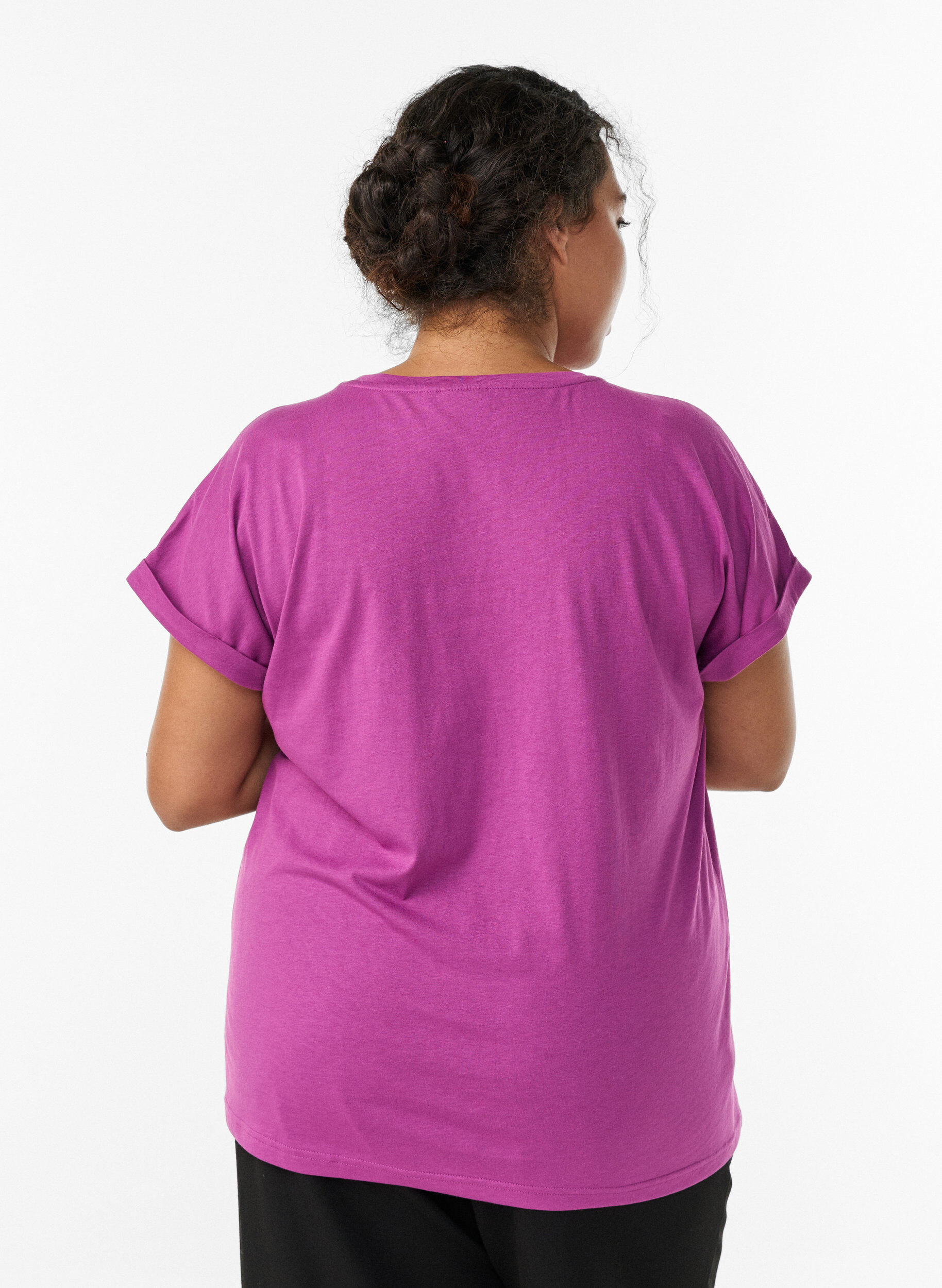 ZizzifashionShort-sleeved t-shirt in a cotton blend, Purple, Model image number 2
