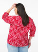 Cotton blouse with floral print, Red, Model image number 2