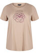 Cotton T-shirt with print, S. Mink w. Flower, Packshot image number 0