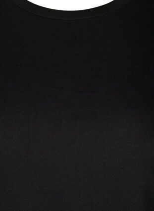 Plain blouse with 3/4 sleeves, Black, Packshot image number 2