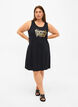 Sleeveless cotton dress with a-shape, Black W. Summer, Model image number 2