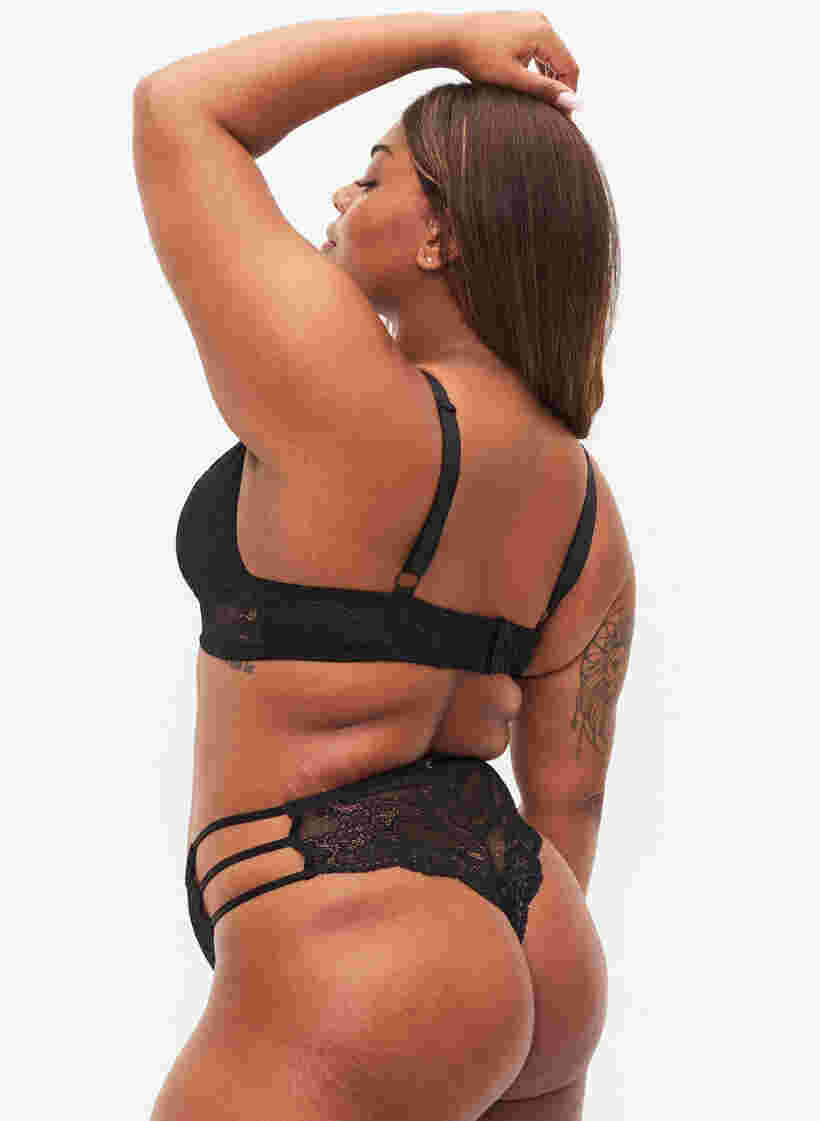Brazilian lace underwear, Black, Model image number 2
