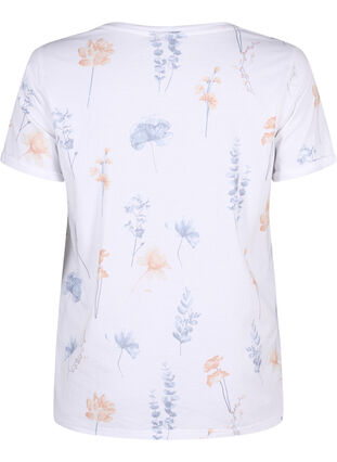 Organic cotton T-shirt with floral print, Bright W. AOP Flower, Packshot image number 1