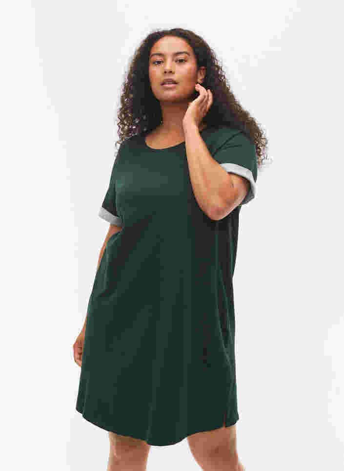 Sweater dress with short sleeves and slits, Scarab, Model image number 0
