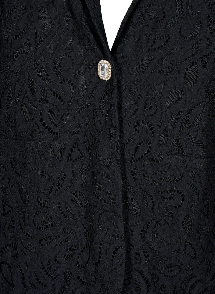 Lace blazer with pockets, Black, Packshot image number 2