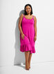 Beach dress in viscose with braided straps, Pink, Model image number 0