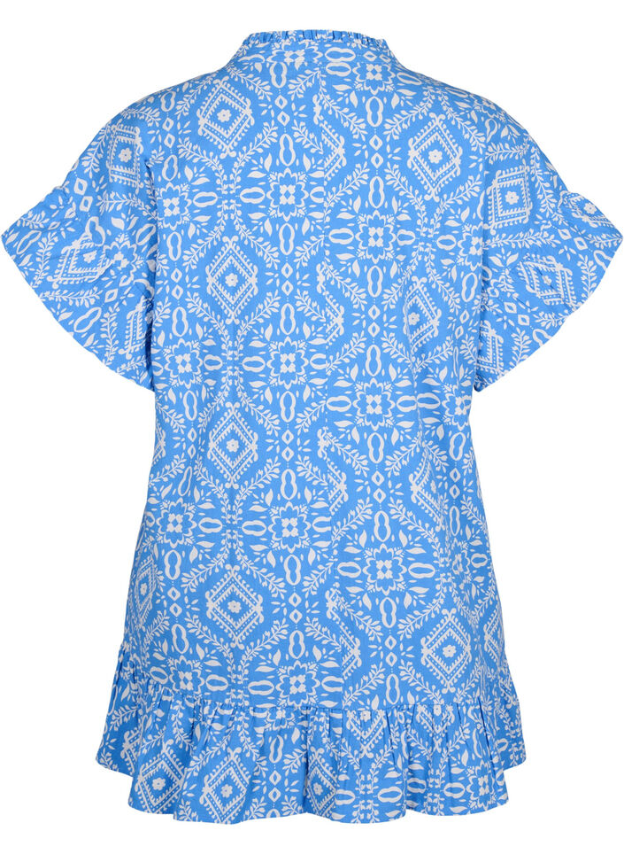 Floral cotton tunic in cotton, Marina Flower AOP, Packshot image number 1
