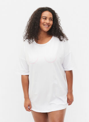 Support the breasts - T-shirt in cotton, White, Model image number 0