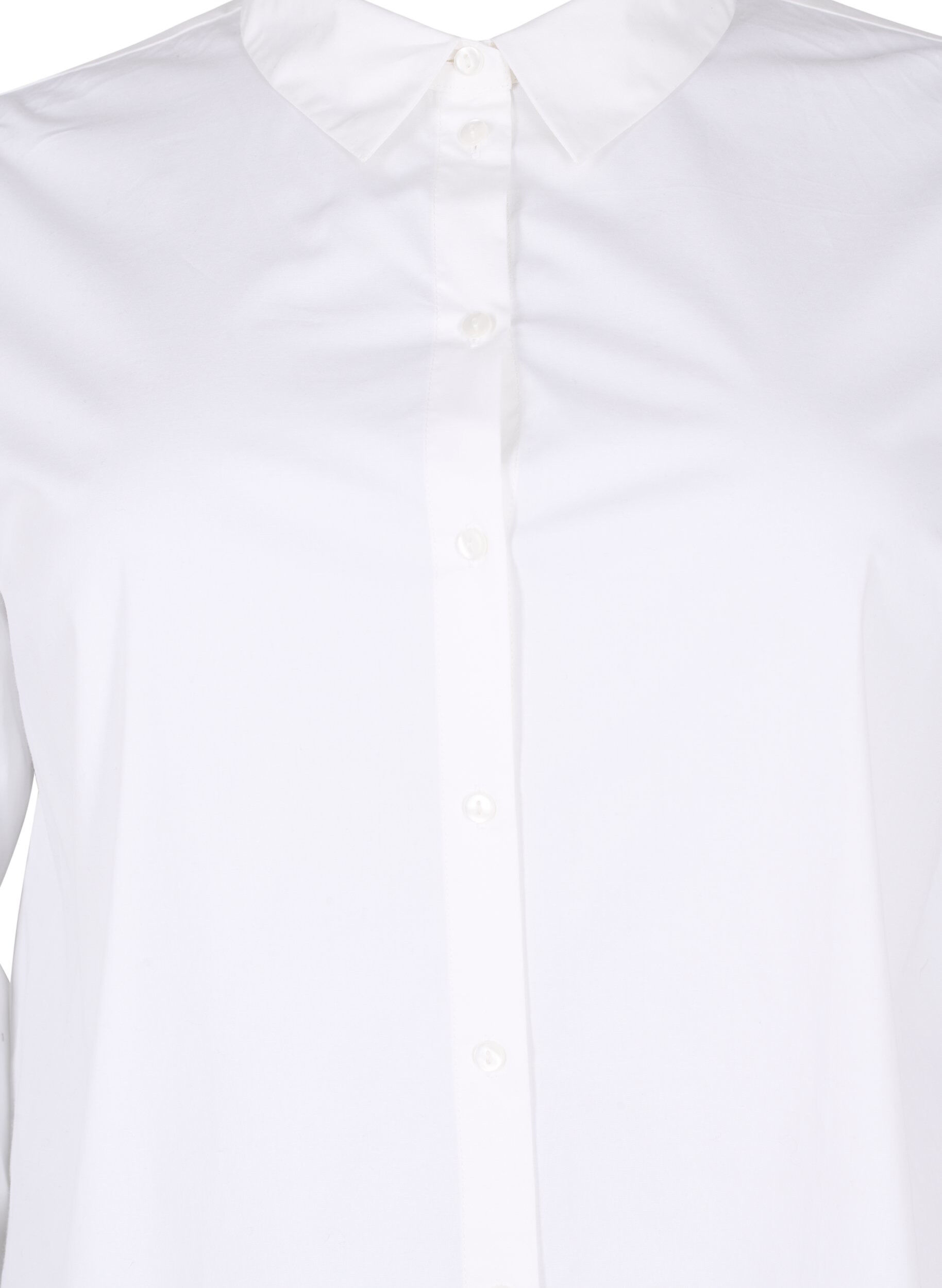 Zizzifashion Long cotton shirt, Bright White, Packshot image number 2