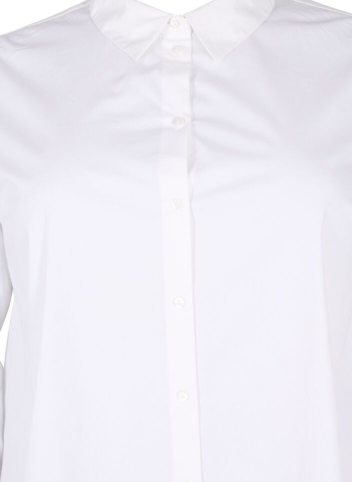 Long cotton shirt, Bright White, Packshot image number 2