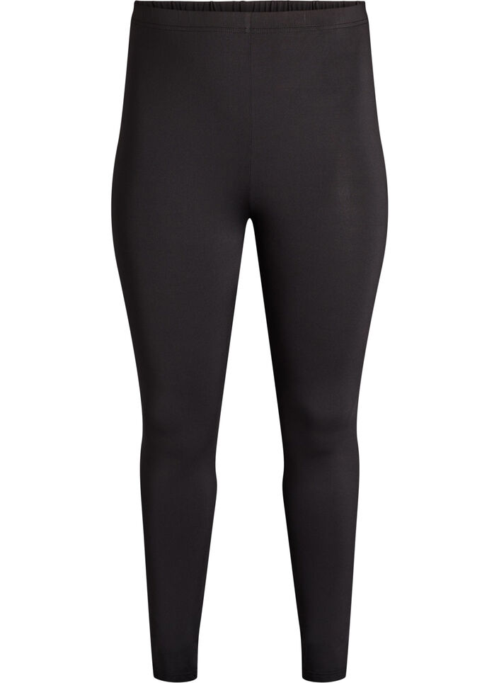 2-pack long leggings with a regular waist, Black, Packshot image number 3