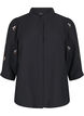 Blouse with 3/4 sleeves and floral embroidery, Black, Packshot image number 0