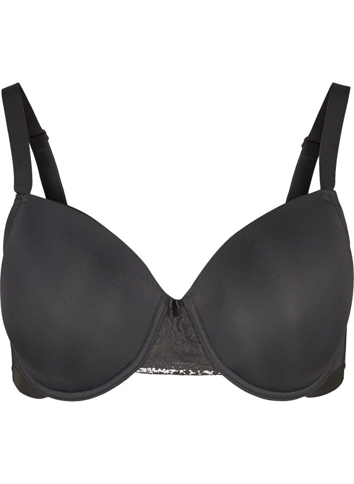 Molded bra with mesh, Black, Packshot image number 0