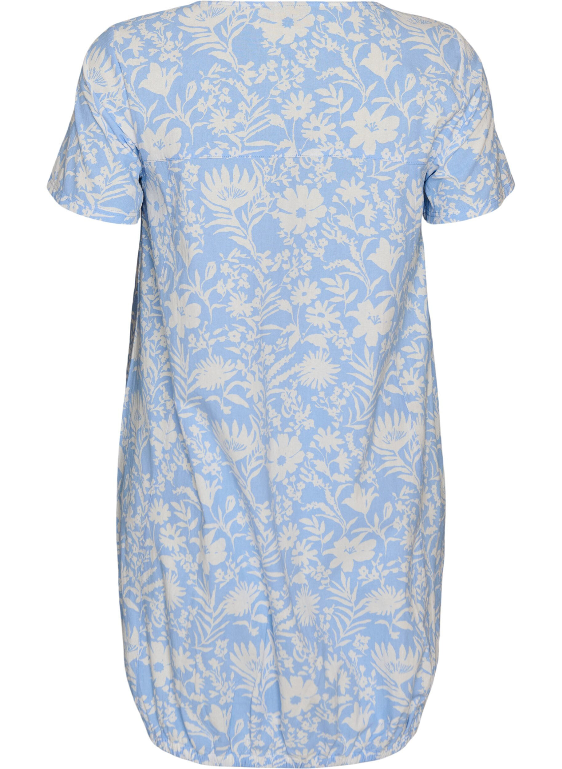 ZizzifashionShort-sleeved cotton dress with print, Vanilla, Packshot image number 1