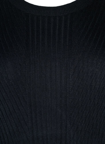 Oversized Knit Dress with Slit, Black, Packshot image number 2