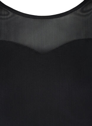 Close-fitting blouse with mesh, Black, Packshot image number 2
