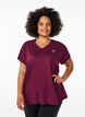 Loose training t-shirt with v-neck, Red, Model image number 0