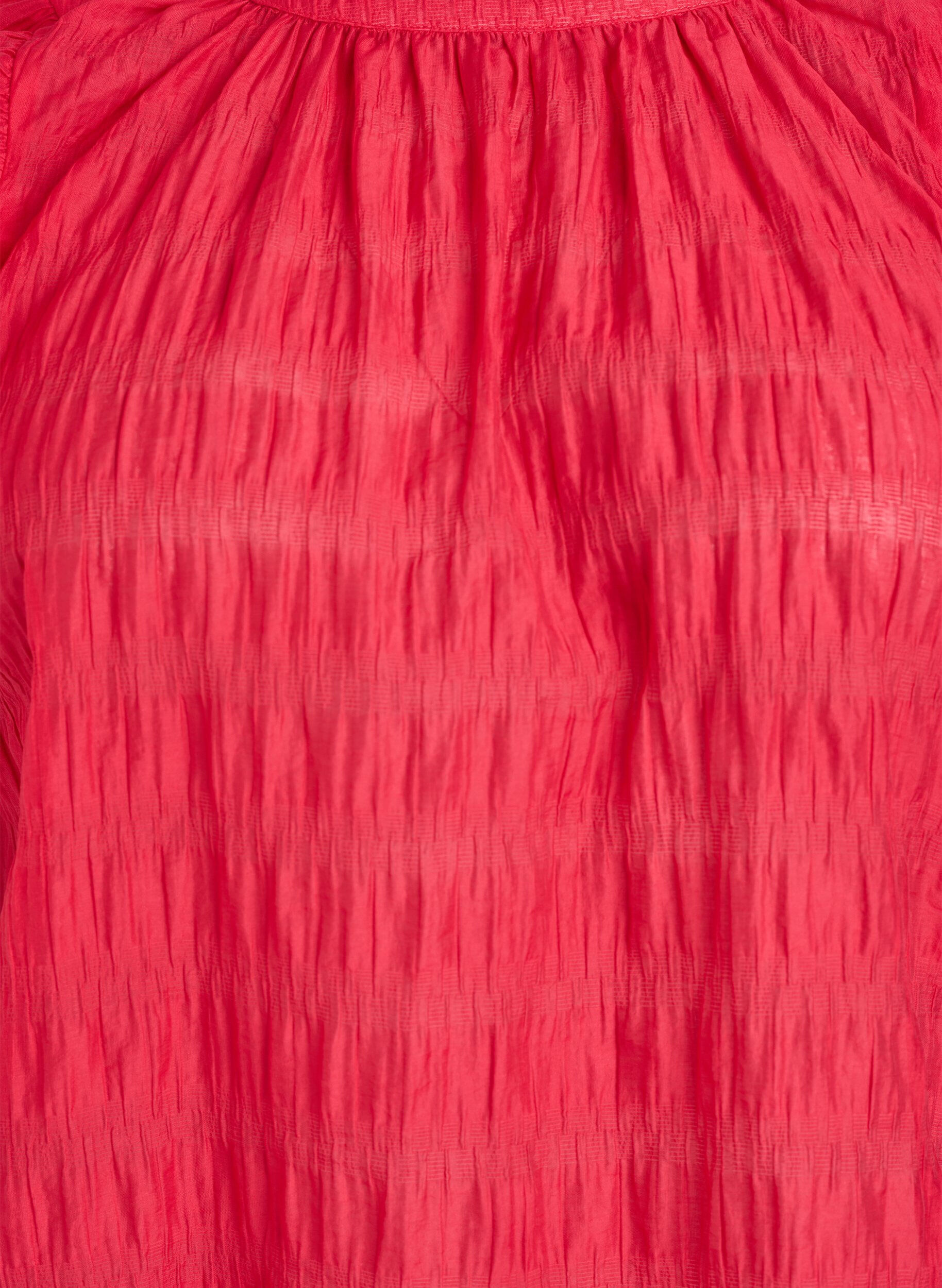 ZizzifashionSleeveless blouse with texture and ruffles, Red, Packshot image number 2