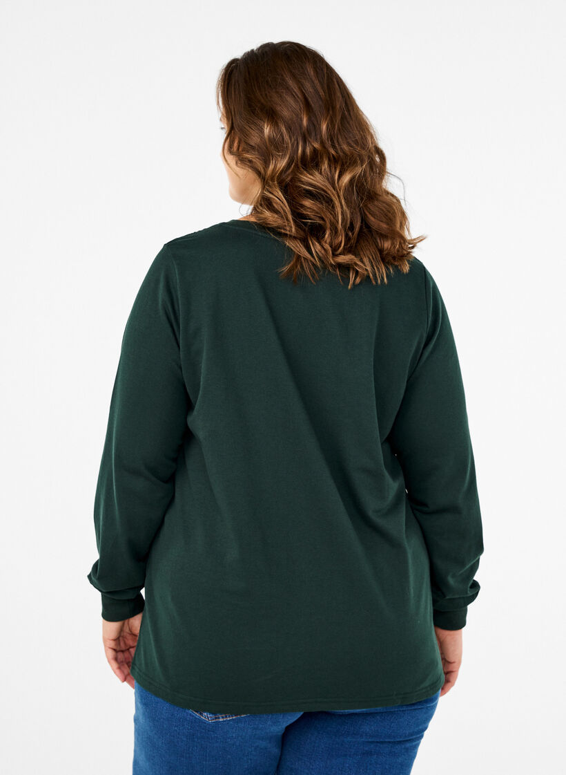 Sweatshirt with lace details, Scarab, Model image number 1