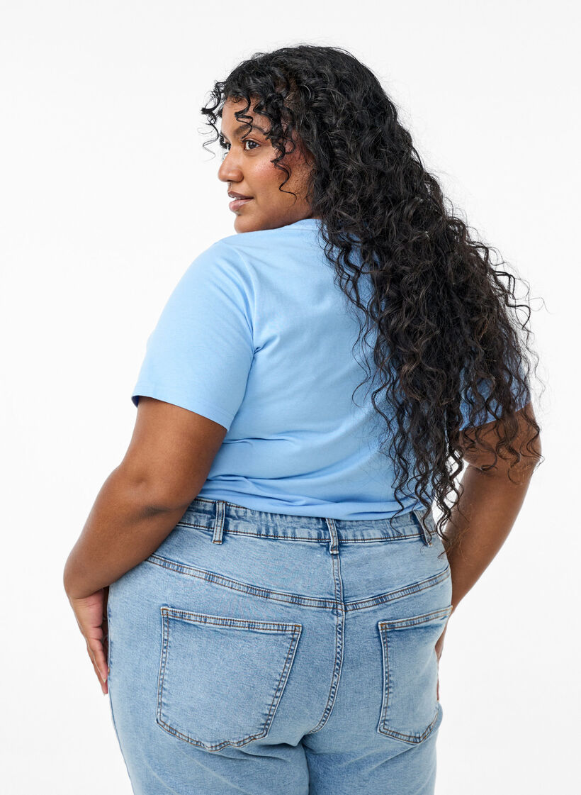 T-shirt with decorative details, Light Blue, Model image number 2