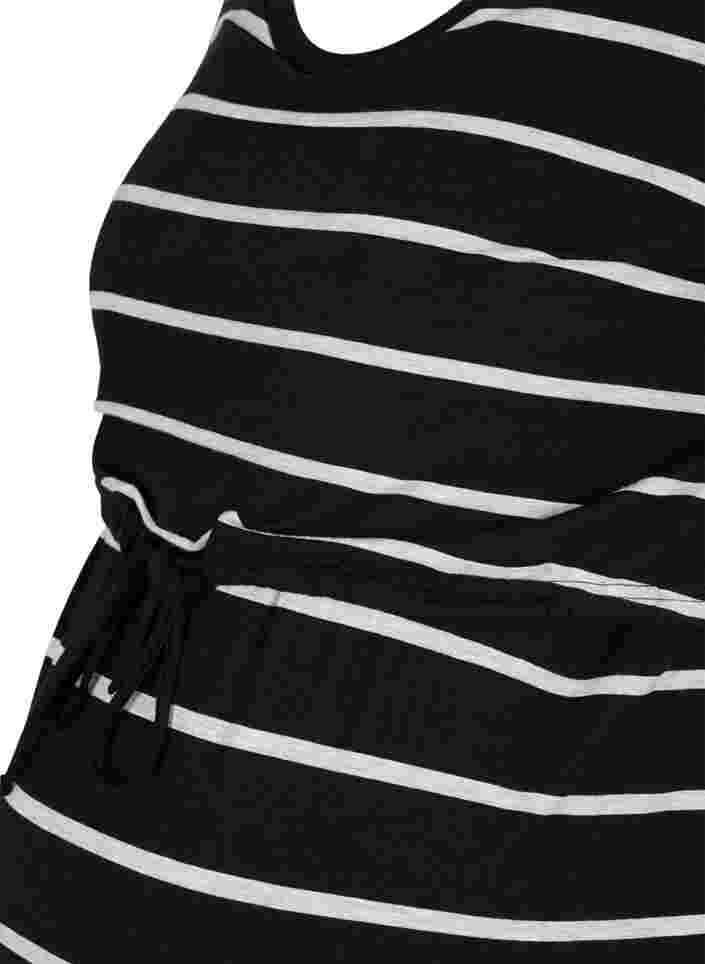 Striped maternity dress in viscose, Black Grey Stripe, Packshot image number 2