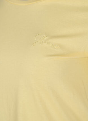 Short-sleeved cotton t-shirt with a print, Pale Banana Shine, Packshot image number 3