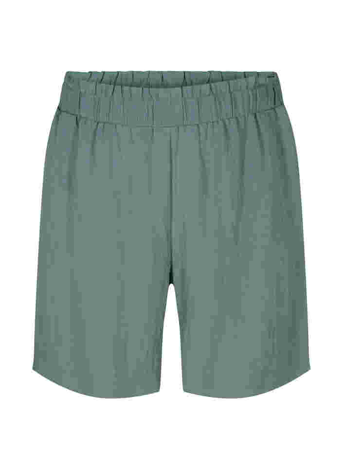 Loose viscose shorts, Balsam Green, Packshot image number 0