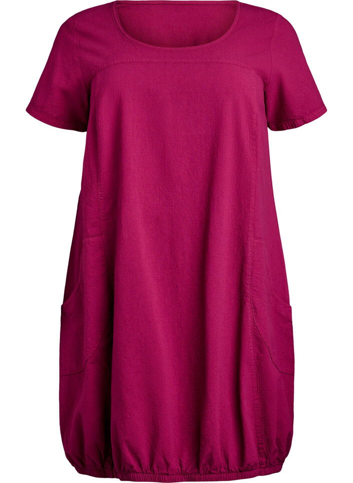 Short sleeve cotton dress, Red, Packshot image number 0