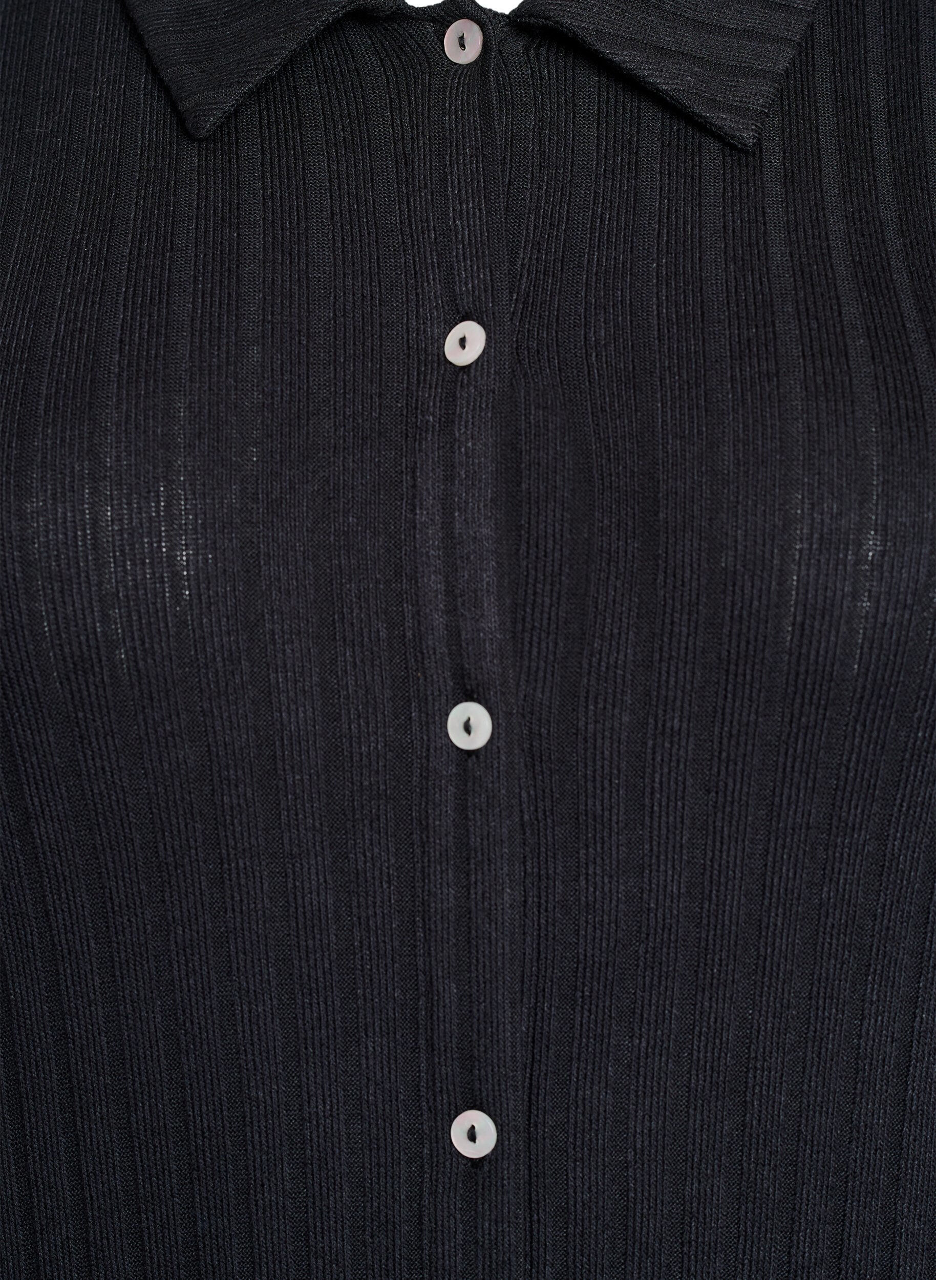 Zizzifashion Knee-length jersey shirt dress with short sleeves, Black, Packshot image number 2