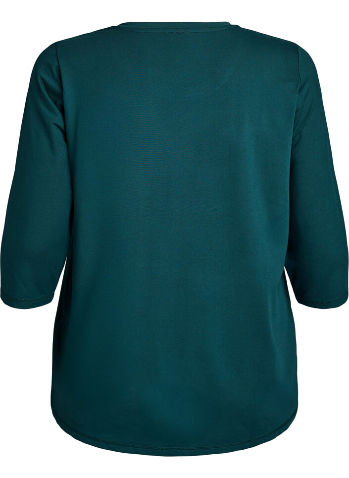 Workout top with 3/4 sleeves, Green, Packshot image number 1